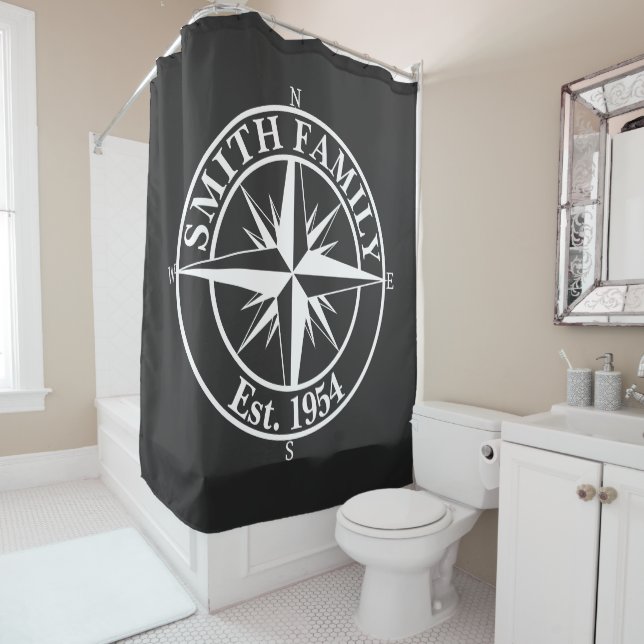 Rideaux De Douche Symbole personnalisable du monogramme étoile de la (En situation)