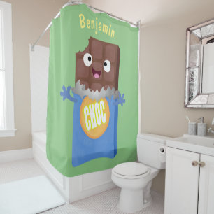 Rideaux De Douche Sympa chocolat chocolat bonbon bar personnage de d