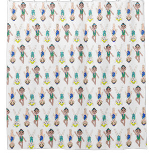 Rideaux De Douche Synchronisation Swimmer Girls Swim Team Synchro