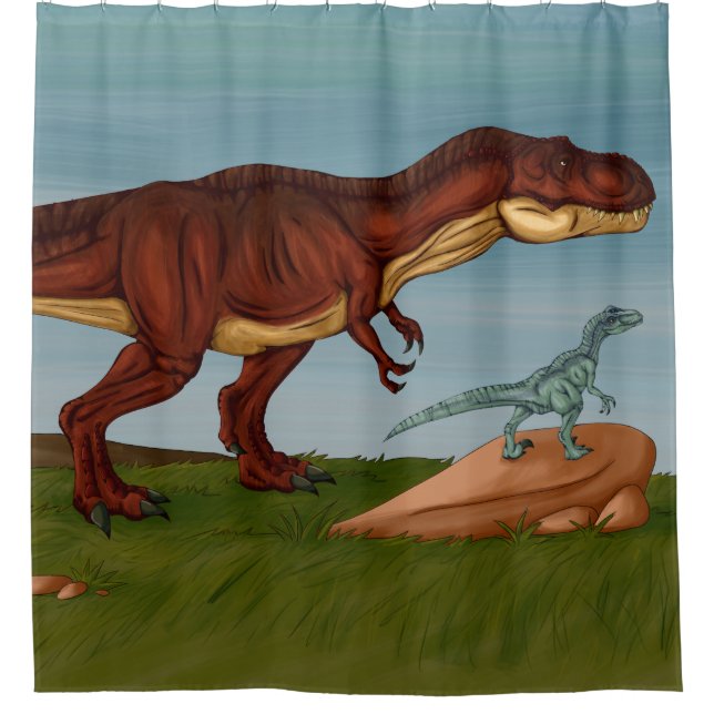Rideaux De Douche T-Rex et Velociraptor (Devant)
