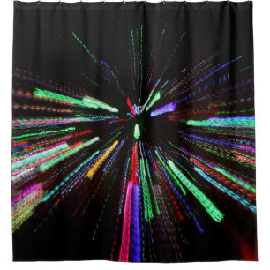Rideaux De Douche Tableau abstrait rouge, vert et bleu