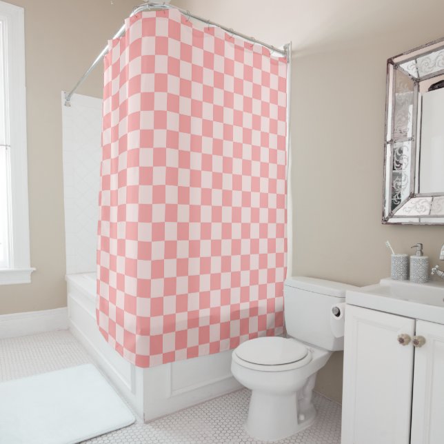 Rideaux De Douche Tableau de bord rose (En situation)