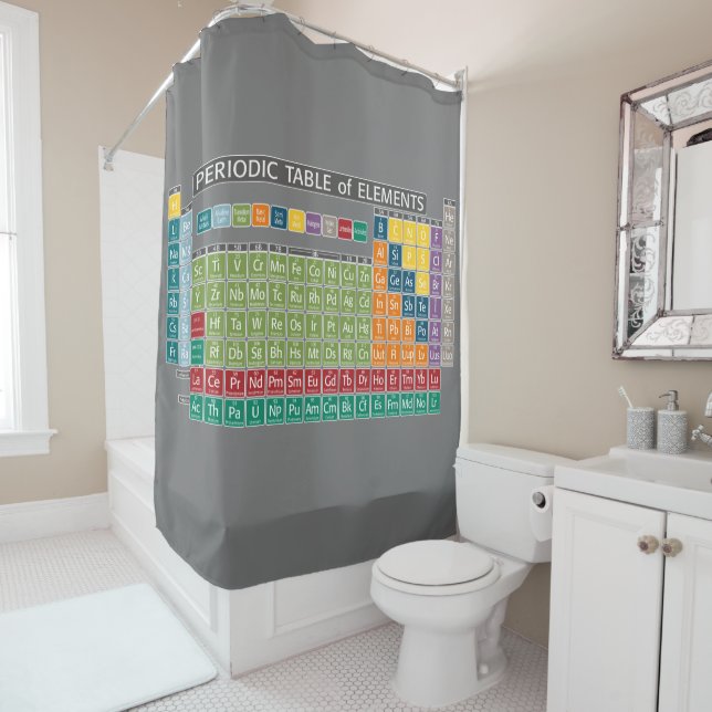 Rideaux De Douche Tableau périodique des éléments avec arrière - pla (En situation)