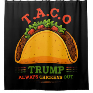 Rideaux De Douche Taco Trump chasse toujours les poulets amusants
