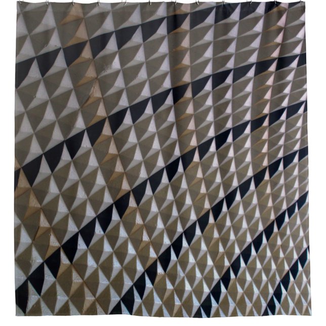 Rideaux De Douche Tapis blanc, noir et marron (Devant)