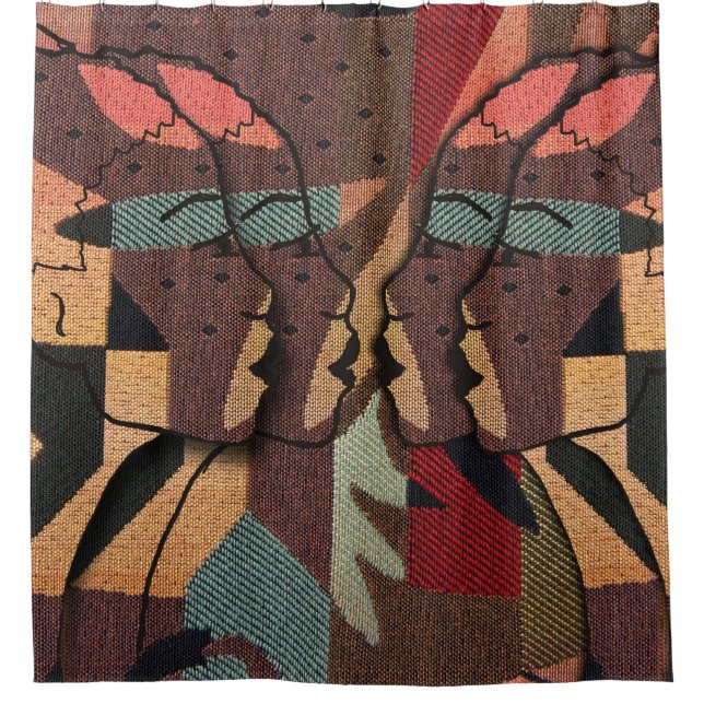 Rideaux De Douche Tapisserie africaine (Devant)