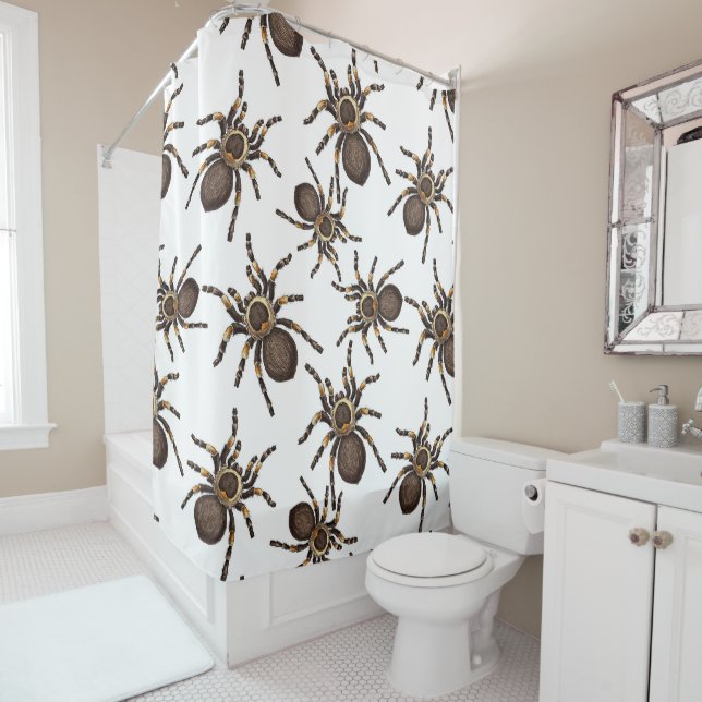 Rideaux De Douche Tarantula sur blanc (En situation)