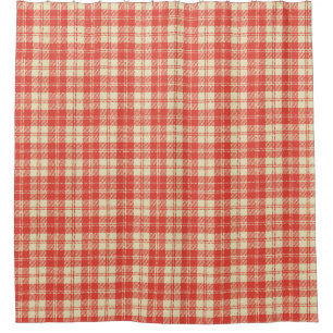 Rideaux De Douche Tartan plaid de clan rouge et blanc