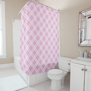 Rideaux De Douche Tartan rose clair vacances de Noël motif