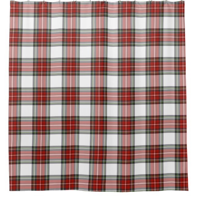 Rideaux De Douche Tartan rouge de Noël (Devant)