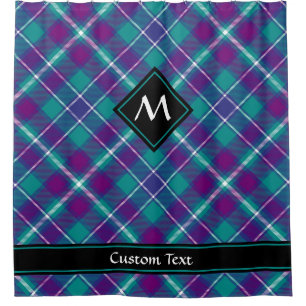 Rideaux De Douche Tartan vert de mer, violet et bleu