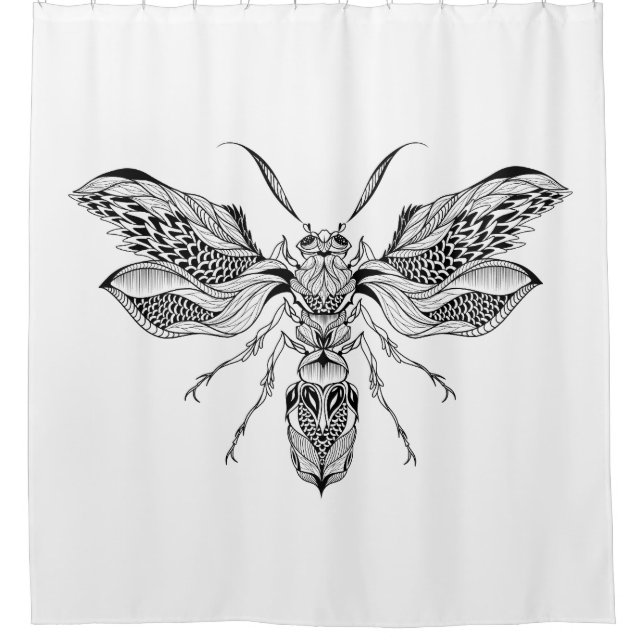 Rideaux De Douche Tatouage d'Abeille-Guêpe (Devant)