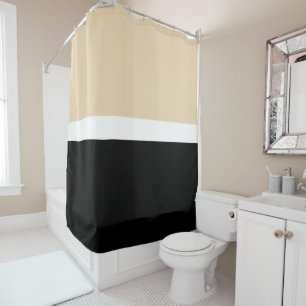 Rideaux De Douche Taupe horizontale Noir Rétro Printemps de bande mo