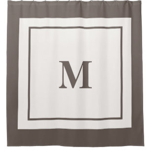 Rideaux De Douche Taupe initiale du monogramme personnalisé Brown