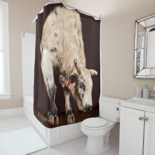 Rideaux De Douche Taureau de Rodéo Blanc qui Rue