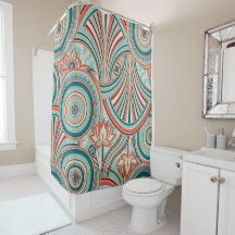 Teal et Coral Nouveau Flow 