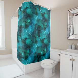 Rideaux De Douche Teal Galaxy Series Design 6