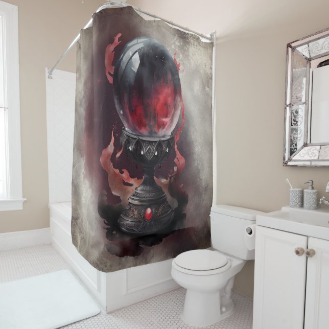 Rideaux De Douche Técherie | Boule magique en cristal rouge fumé (En situation)