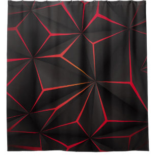 Rideaux De Douche techno futuriste Abstrait en polygone noir