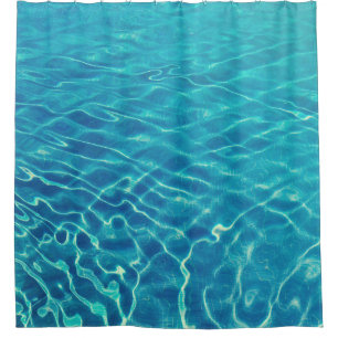 Rideaux De Douche Temps écoulé photographie du plan d'eau bleu