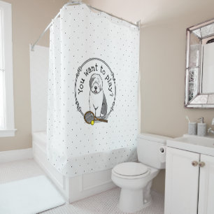 Rideaux De Douche Tennis Old English Sheepdog (Gris 1) Chien mignonn