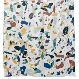 Rideaux De Douche Terrazzo motif sans couture. Design abstrait moder