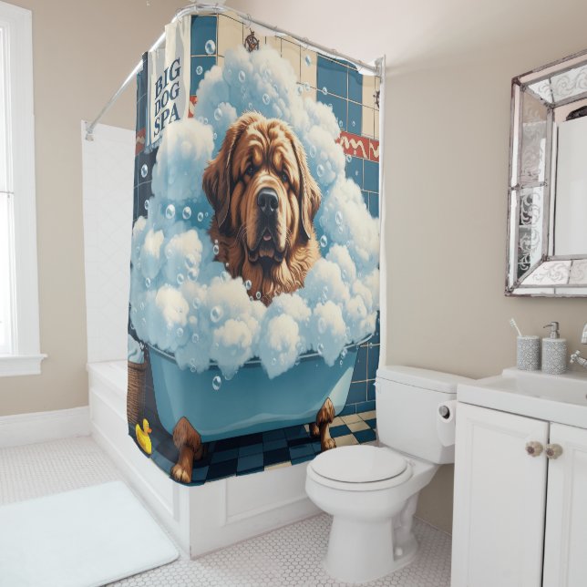 Rideaux De Douche Terre-Neuve Silppy Sleepy Cute Funky (En situation)