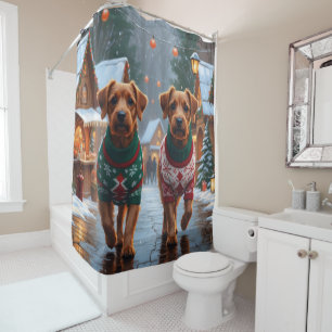 Rideaux De Douche Tervueren de la baie de Chesapeake Noël Neige Vaca