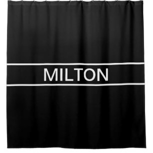 Rideaux De Douche Texte personnalisable   Bold Modern Black & White