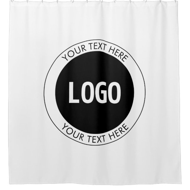 Rideaux De Douche Texte personnalisable simple et logo ou image (Devant)