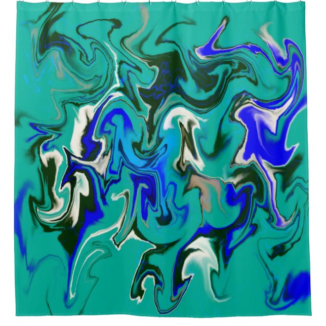 Rideaux De Douche Texture de marbre turquoise (Devant)