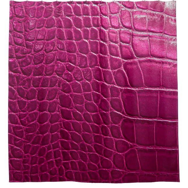 Rideaux De Douche Texture de peau de crocodile rose (Devant)