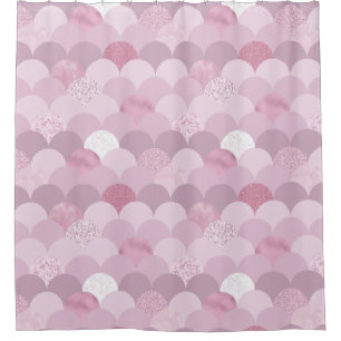 Rideaux De Douche texture en cercle rose violet