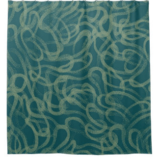 Rideaux De Douche Texture étouffée complexe, abstraite turquoise