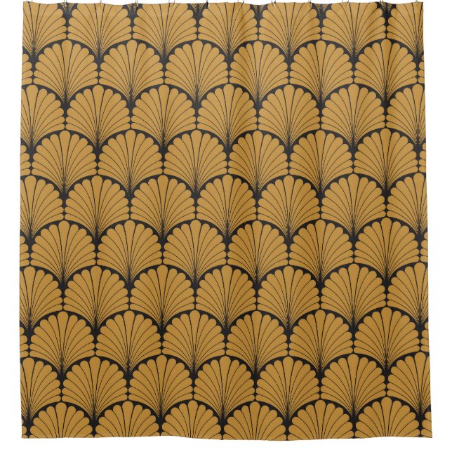 Rideaux De Douche Texture florale géométrique Art déco (Devant)
