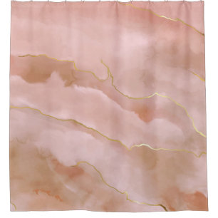 Rideaux De Douche Texture or en marbre rose liquide