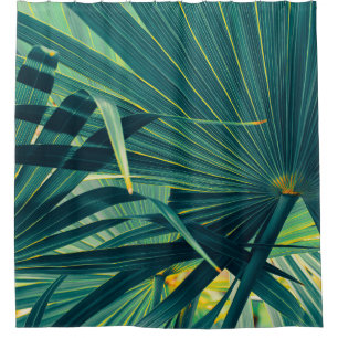 Rideaux De Douche Texture tonique à feuille de palme striée