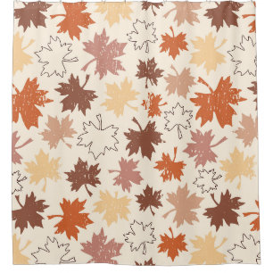 Rideaux De Douche Thanksgiving jour design, automne feuilles naturel