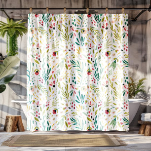 Rideaux De Douche Thème botanique coloré fleur sauvage motif