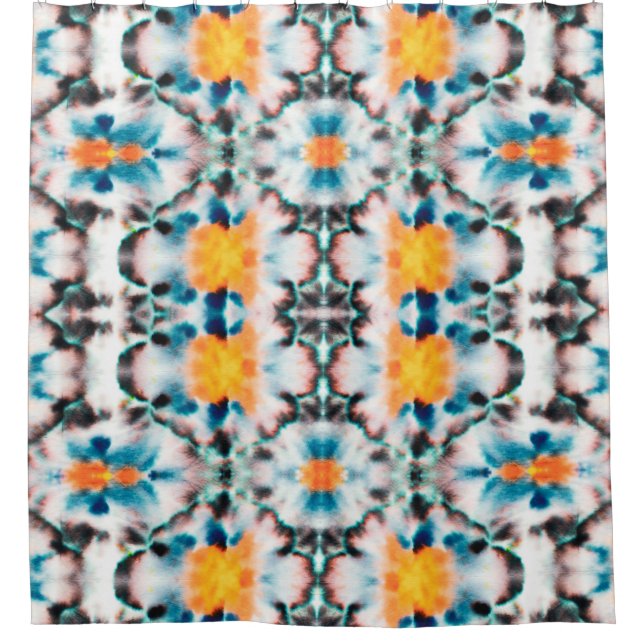 Rideaux De Douche Tie Dye Motif sans joint. Ethnique Abstraite. Psyc (Devant)