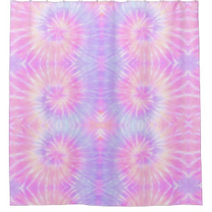 Rideaux De Douche Tiedye Pastel Rainbow Spirale Hippie Tie Dye