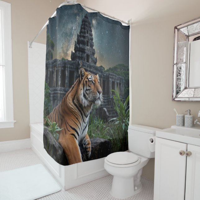 Rideaux De Douche Tiger and Temple (En situation)