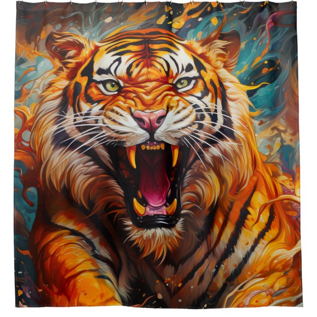 Rideaux De Douche Tiger Art (Devant)