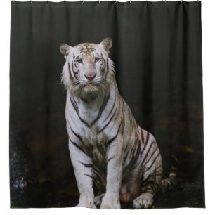 RIDEAUX DE DOUCHE TIGER BLANC