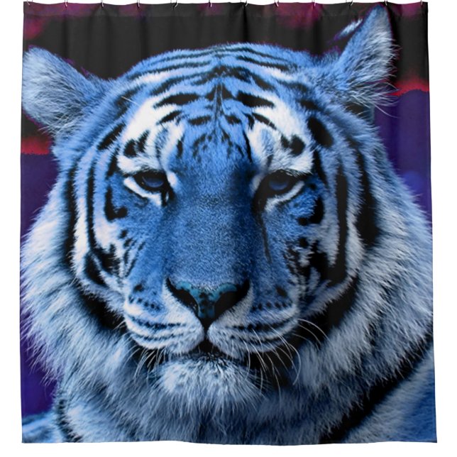 Rideaux De Douche Tigre bleu (Devant)