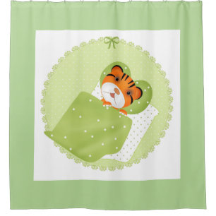 Rideaux De Douche Tigre dans l'illustration de lit enfants imprimé e