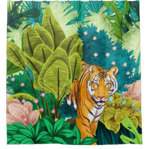 Rideaux De Douche Tigre de la Jungle