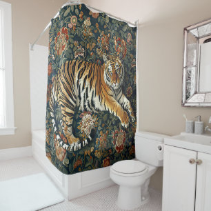 Rideaux De Douche Tigre et fleurs
