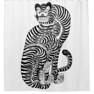 Rideaux De Douche tigre talismanique vintage