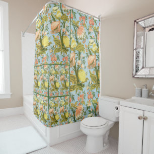 Rideaux De Douche Tissu damassé classique baroque floral fruit